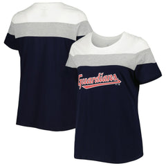 Cleveland Guardians Women's Plus Size Colorblock T-Shirt - MLB T-shirts