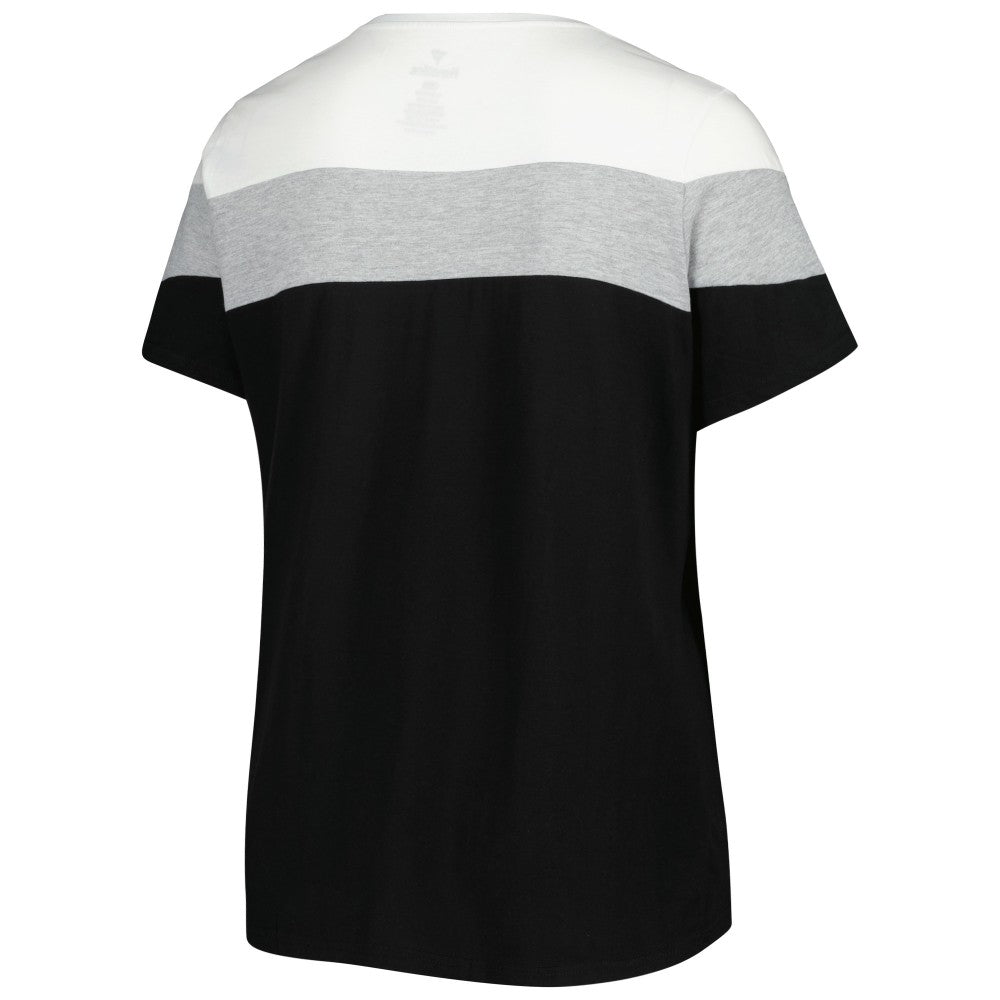 Miami Marlins Women's Plus Size Colorblock T-Shirt - MLB T-shirts