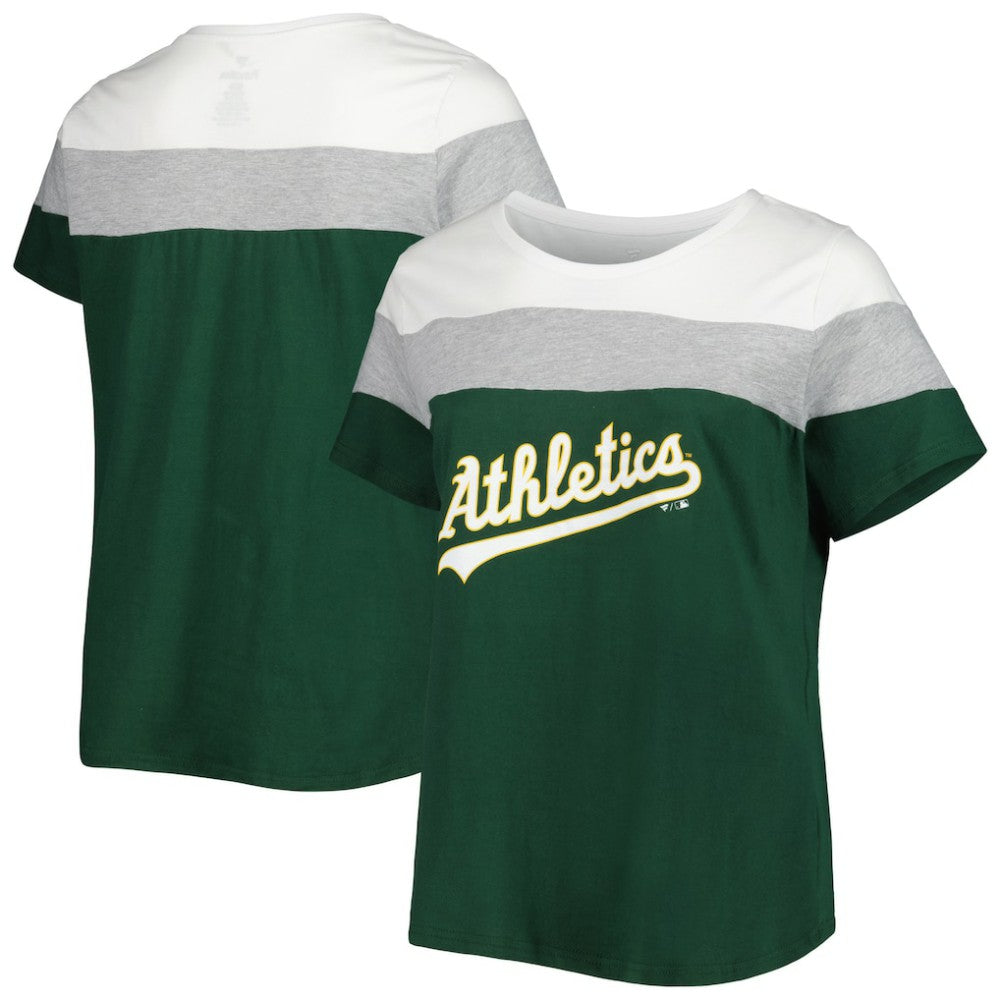 Athletics Women's Plus Size Colorblock T-Shirt - MLB T-shirts