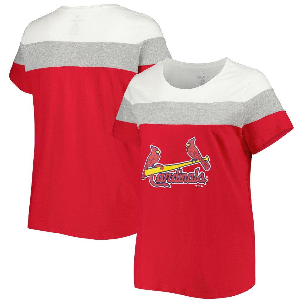 St. Louis Cardinals Women's Plus Size Colorblock T-Shirt - MLB T-shirts