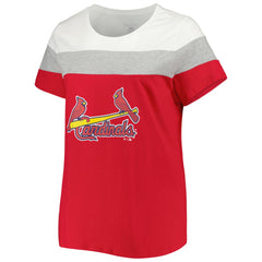 St. Louis Cardinals Women's Plus Size Colorblock T-Shirt - MLB T-shirts