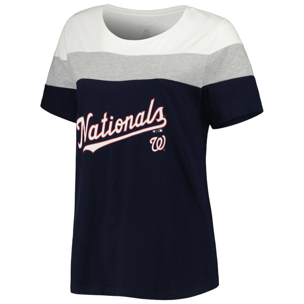 Washington Nationals Women's Plus Size Colorblock T-Shirt - MLB T-shirts