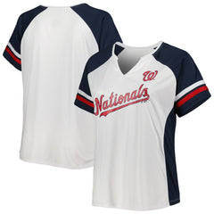 Washington Nationals Women's Plus Size Notch Neck T-Shirt - MLB T-shirts