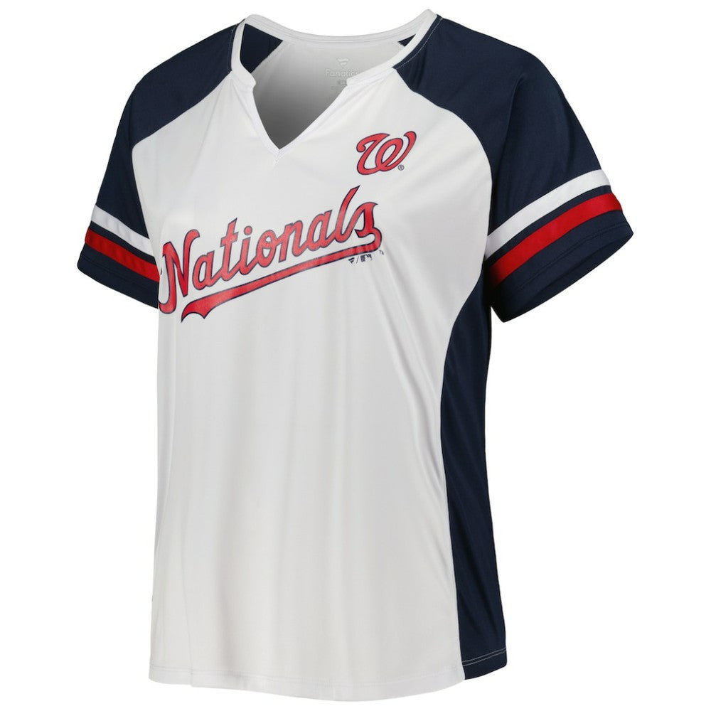 Washington Nationals Women's Plus Size Notch Neck T-Shirt - MLB T-shirts