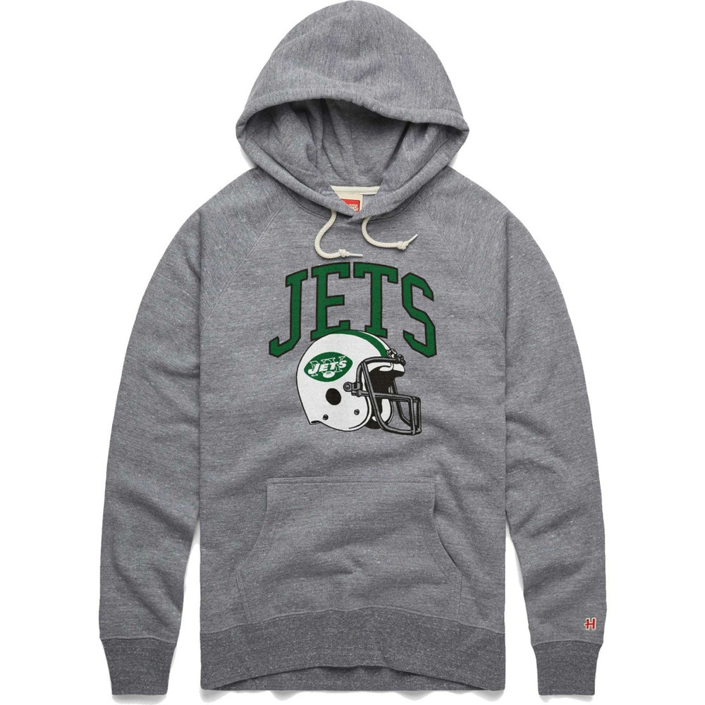New York Jets Homage Retro Helmet Raglan Pullover Tri-Blend Hoodie | NFL US