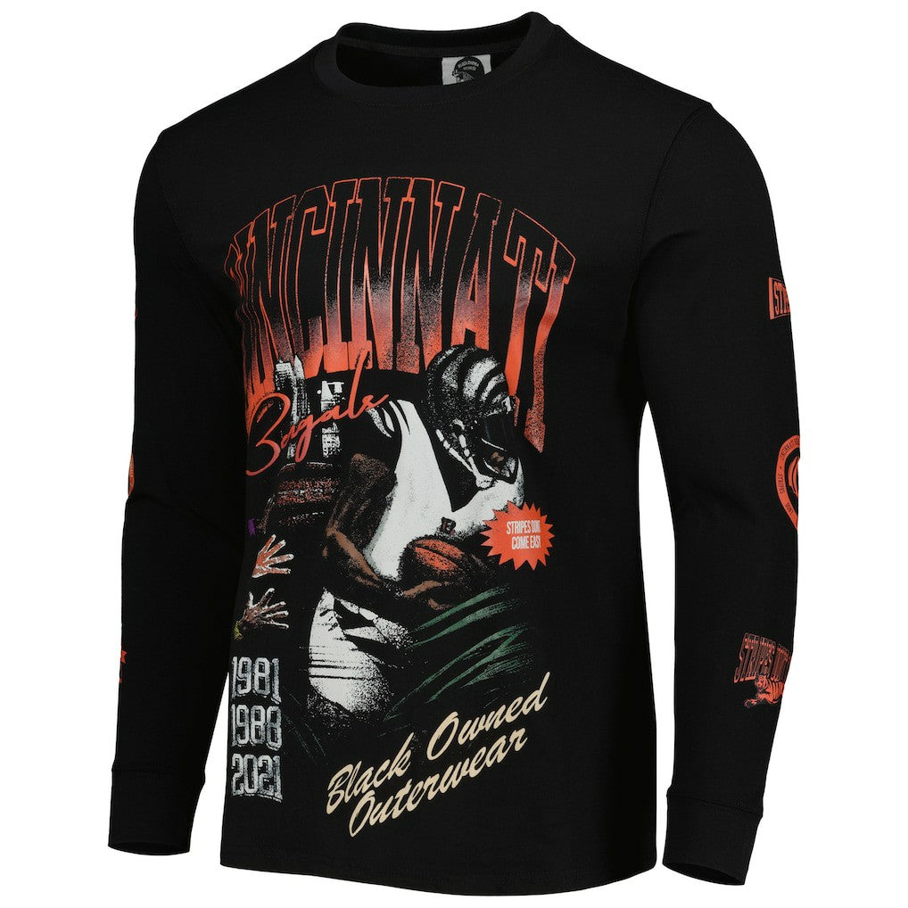 Cincinnati Bengals x BlaCkOWned Unisex Stripes Don't Come Easy Long Sleeve T-Shirt | NFL Sale