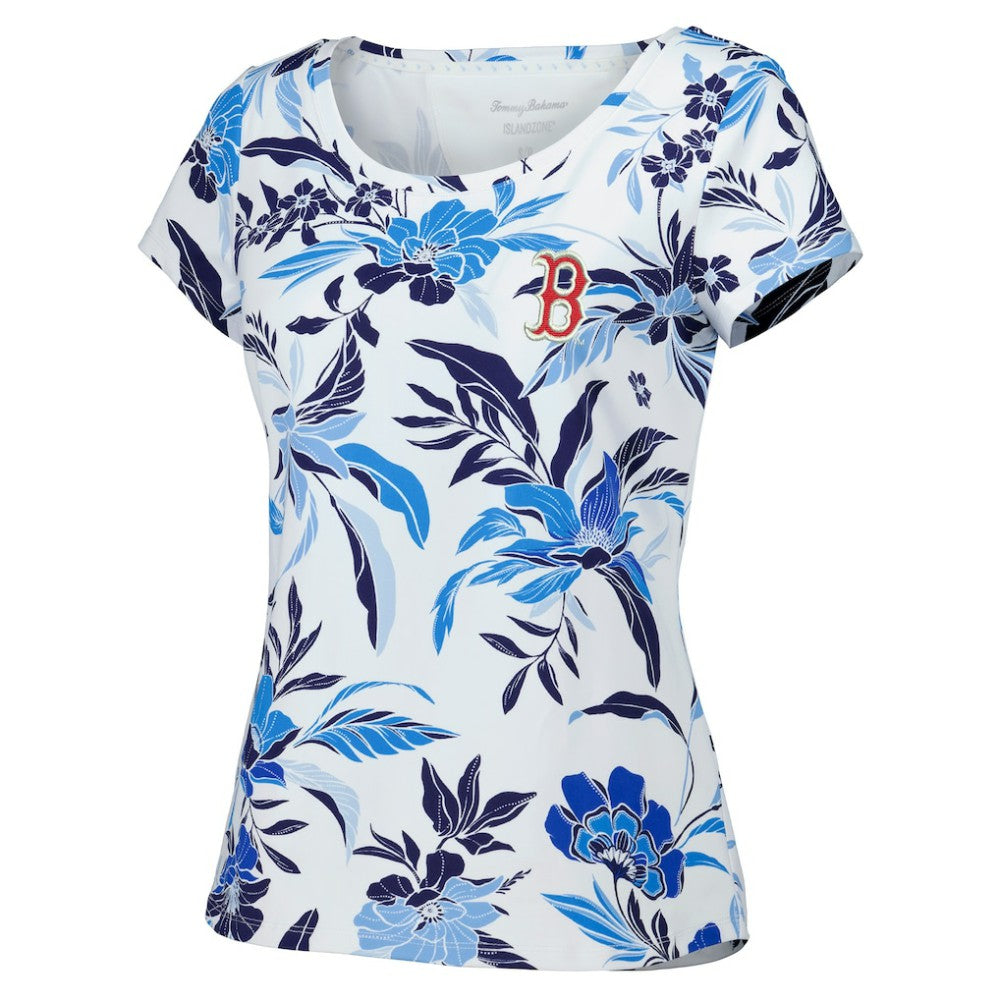 Boston Red Sox Tommy Bahama Women's Aubrey Romantic Blooms IslandZone T-Shirt - MLB T-shirts
