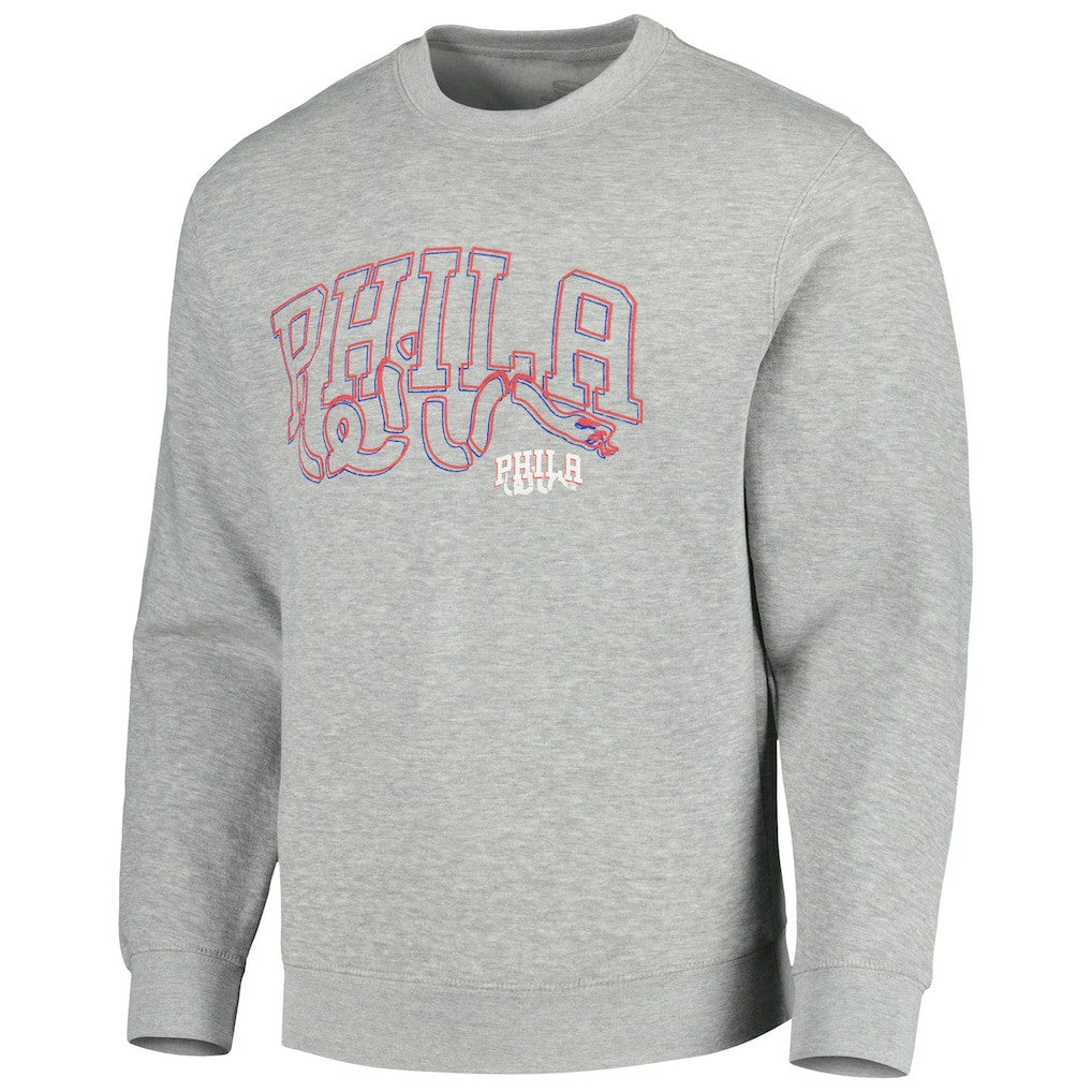 Heather Gray Philadelphia 76ers Stadium Essentials Unisex Element Logo Pop Pullover Sweatshirt | NBA