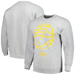 Heather Gray Los Angeles Lakers Stadium Essentials Unisex Element Logo Pop Pullover Sweatshirt | NBA