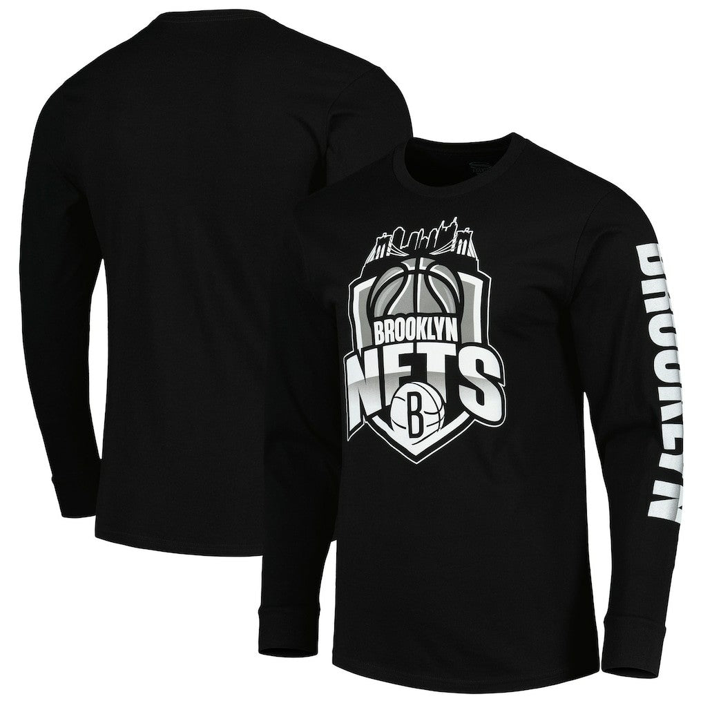 Black Brooklyn Nets Stadium Essentials Unisex NBA Crest Long Sleeve T-Shirt | NBA