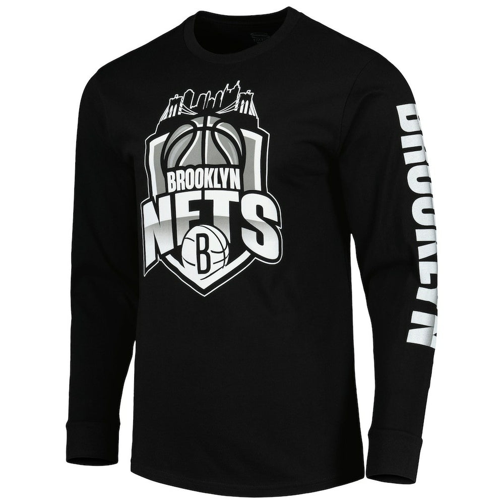 Black Brooklyn Nets Stadium Essentials Unisex NBA Crest Long Sleeve T-Shirt | NBA