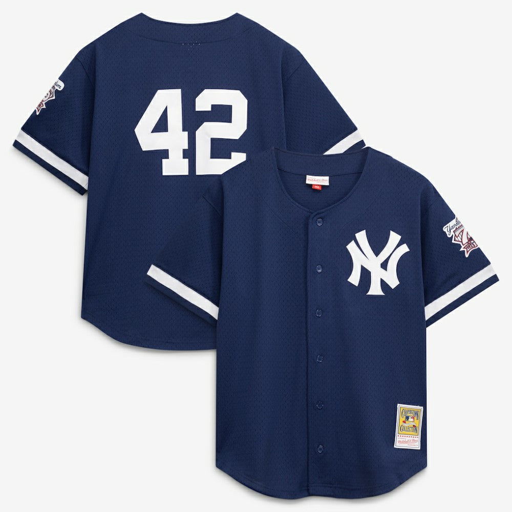 Mariano Rivera New York Yankees Mitchell & Ness Cooperstown Collection Mesh Batting Practice Button-Up Jersey - MLB Jerseys