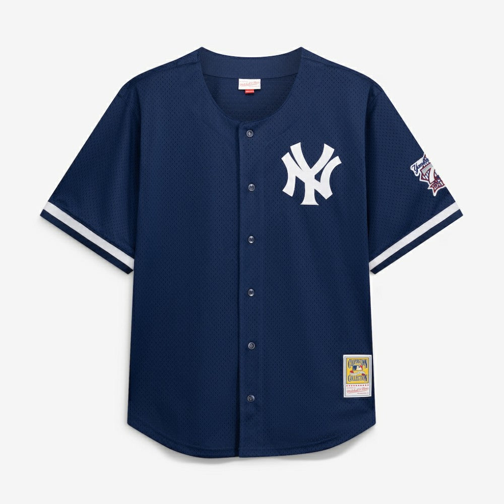 Derek Jeter New York Yankees Mitchell & Ness Cooperstown Collection Mesh Batting Practice Button-Up Jersey - MLB Jerseys