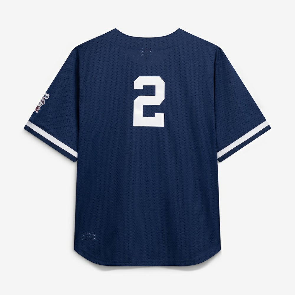 Derek Jeter New York Yankees Mitchell & Ness Cooperstown Collection Mesh Batting Practice Button-Up Jersey - MLB Jerseys