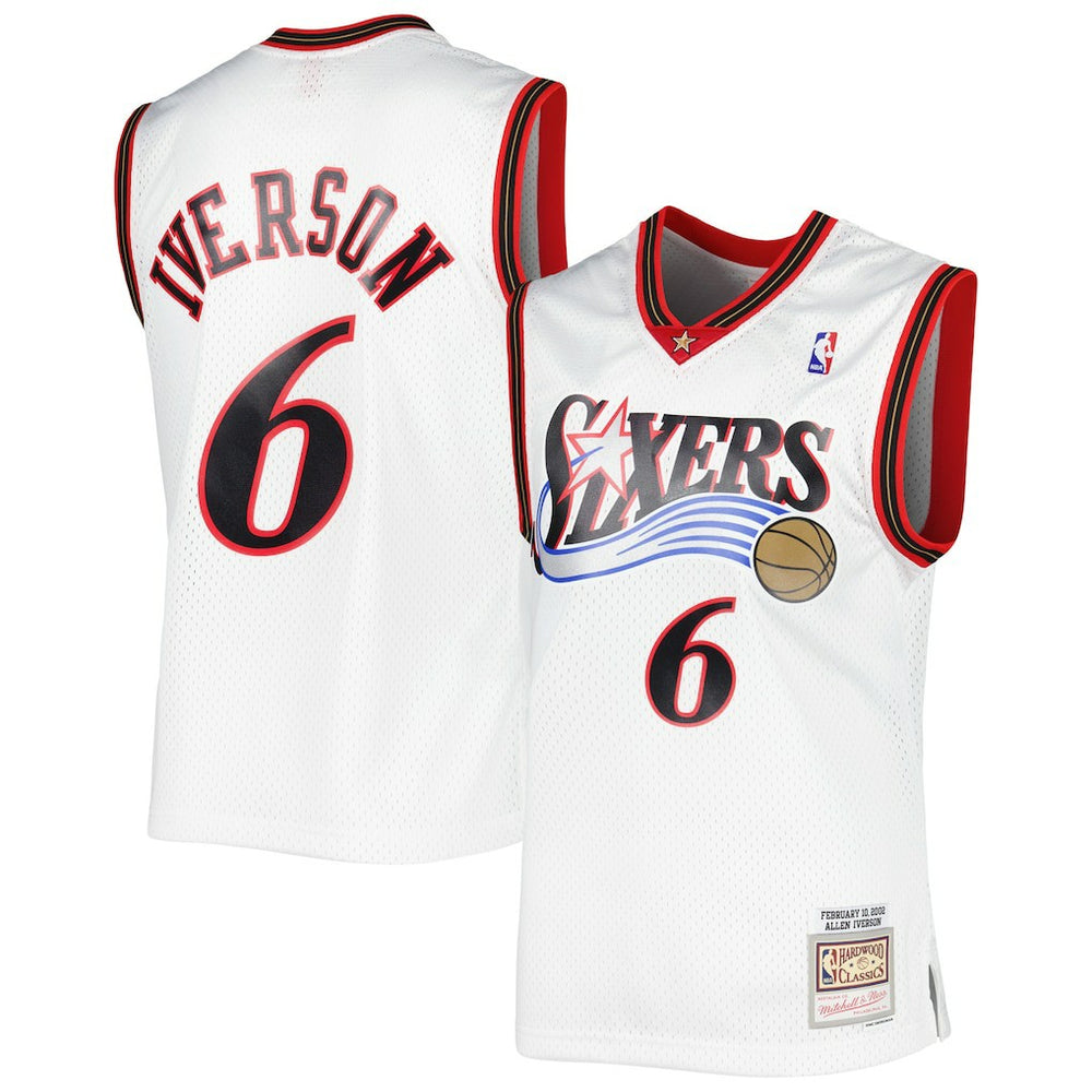 White Allen Iverson Philadelphia 76ers 2002/03 Hardwood Classics Swingman Jersey | NBA