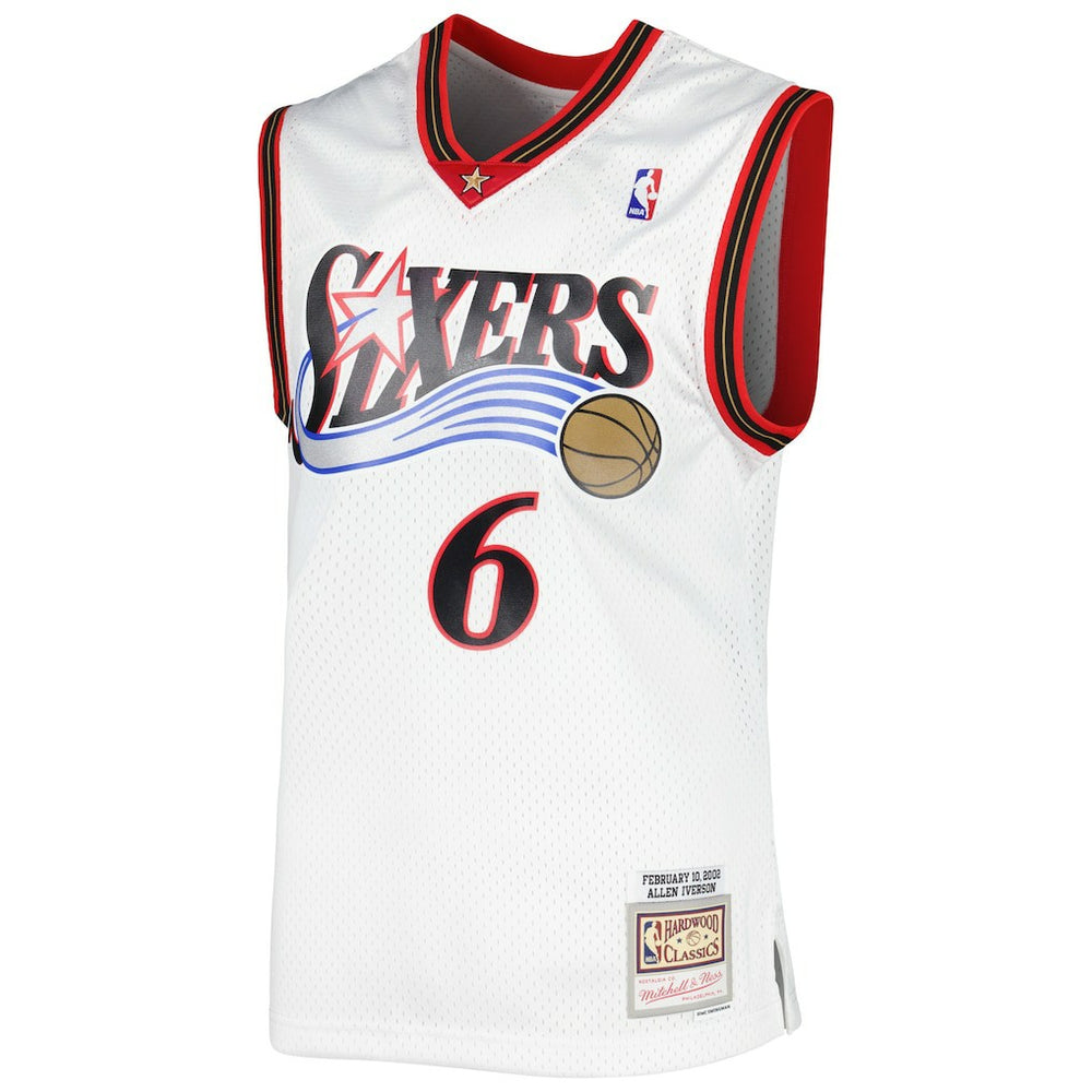 White Allen Iverson Philadelphia 76ers 2002/03 Hardwood Classics Swingman Jersey | NBA