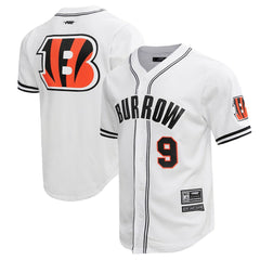 Cincinnati Bengals Joe Burrow  Pro Standard Mesh Baseball Button-Up T-Shirt | NFL Online