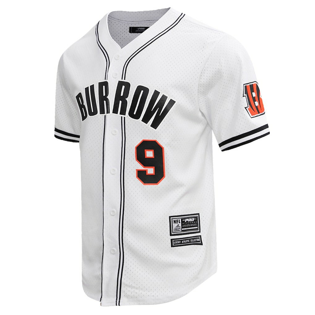 Cincinnati Bengals Joe Burrow  Pro Standard Mesh Baseball Button-Up T-Shirt | NFL Online