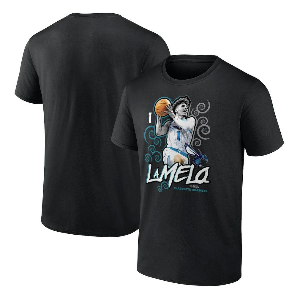 Black LaMelo Ball Charlotte Hornets Player Name & Number Competitor T-Shirt | NBA