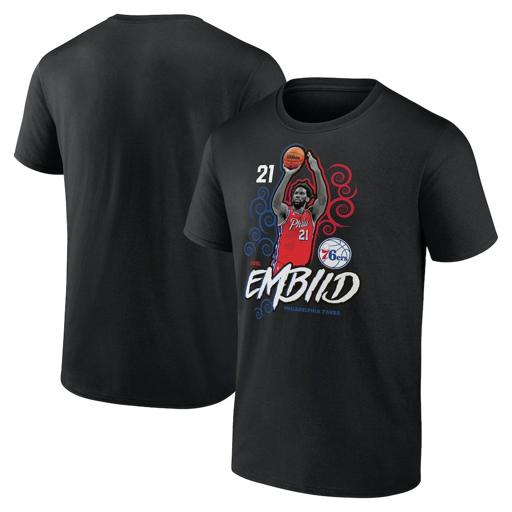 Black Joel Embiid Philadelphia 76ers Competitor T-Shirt | NBA