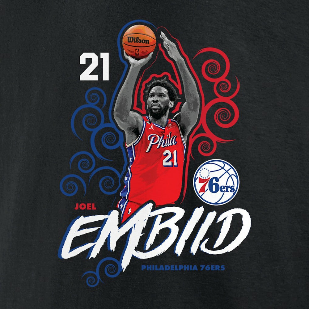 Black Joel Embiid Philadelphia 76ers Competitor T-Shirt | NBA