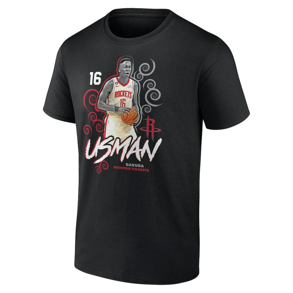 Black Usman Garuba Houston Rockets Player Name & Number Competitor T-Shirt | NBA
