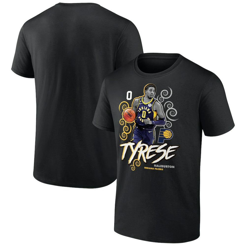Black Tyrese Haliburton Indiana Pacers Competitor T-Shirt | NBA