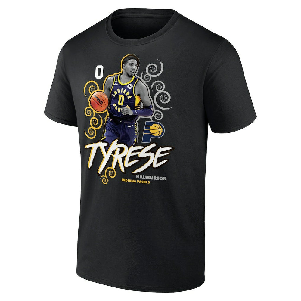 Black Tyrese Haliburton Indiana Pacers Competitor T-Shirt | NBA