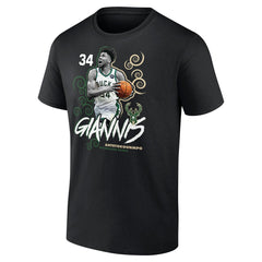 Black Giannis Antetokounmpo Milwaukee Bucks Competitor T-Shirt | NBA