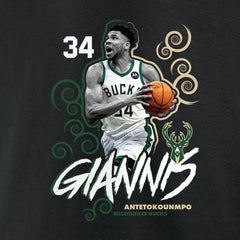 Black Giannis Antetokounmpo Milwaukee Bucks Competitor T-Shirt | NBA