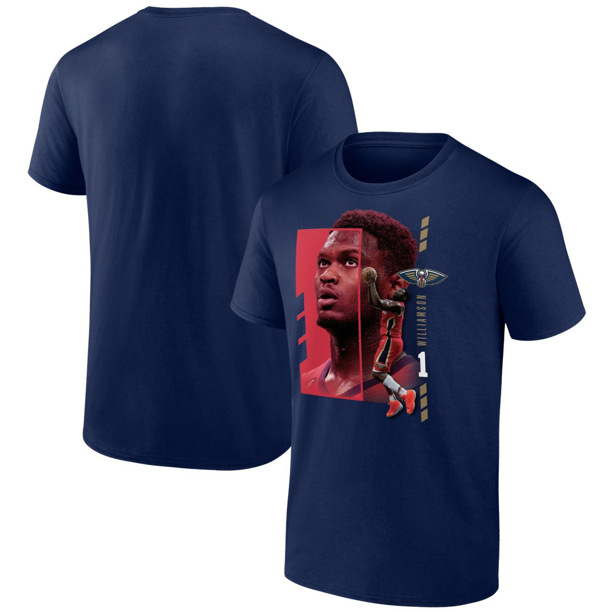 Navy Zion Williamson New Orleans Pelicans Jump Pass T-Shirt | NBA