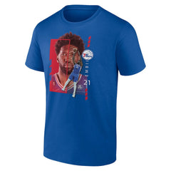 Royal Joel Embiid Philadelphia 76ers Player Name & Number Jump Pass T-shirt | NBA