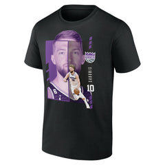 Black Domantas Sabonis Sacramento Kings Jump Pass T-Shirt | NBA