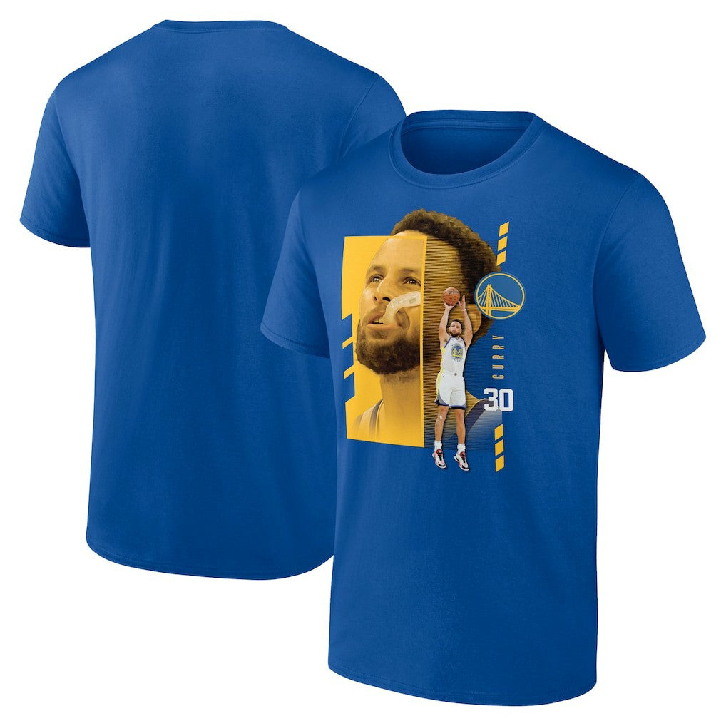 Royal Stephen Curry Golden State Warriors Player Name & Number Jump Pass T-shirt sale | NBA