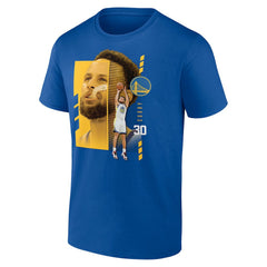 Royal Stephen Curry Golden State Warriors Player Name & Number Jump Pass T-shirt sale | NBA