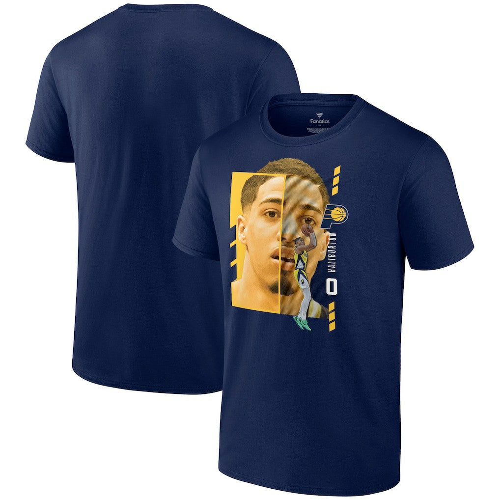 Navy Tyrese Haliburton Indiana Pacers Jump Pass T-Shirt | NBA