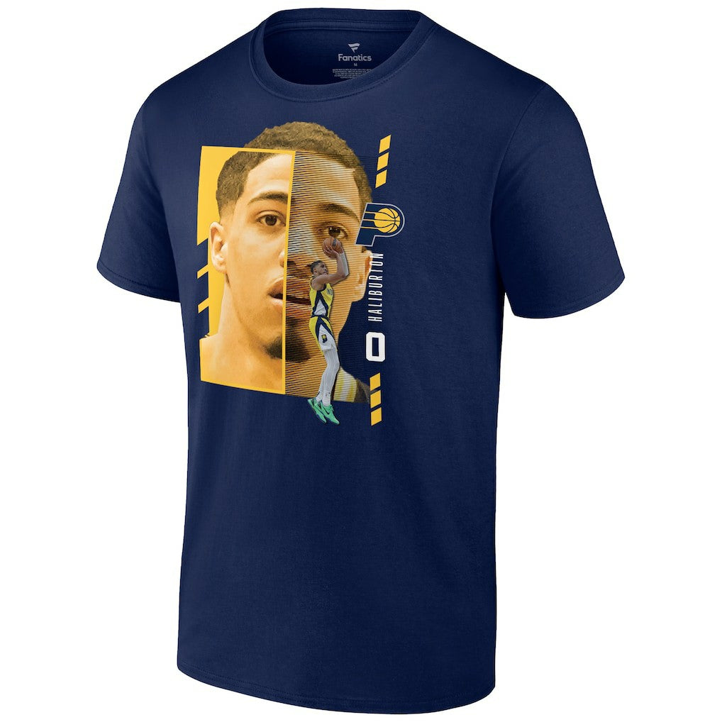 Navy Tyrese Haliburton Indiana Pacers Jump Pass T-Shirt | NBA