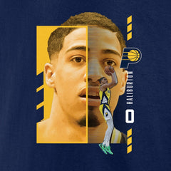 Navy Tyrese Haliburton Indiana Pacers Jump Pass T-Shirt | NBA