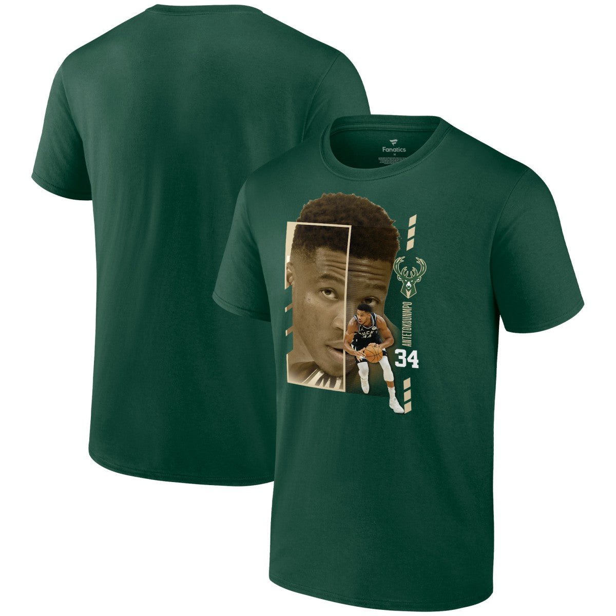 Green Giannis Antetokounmpo Milwaukee Bucks Jump Pass T-Shirt | NBA