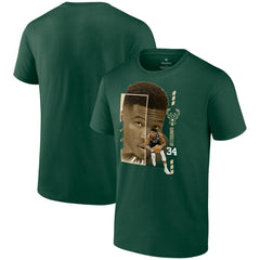 Green Giannis Antetokounmpo Milwaukee Bucks Jump Pass T-Shirt | NBA