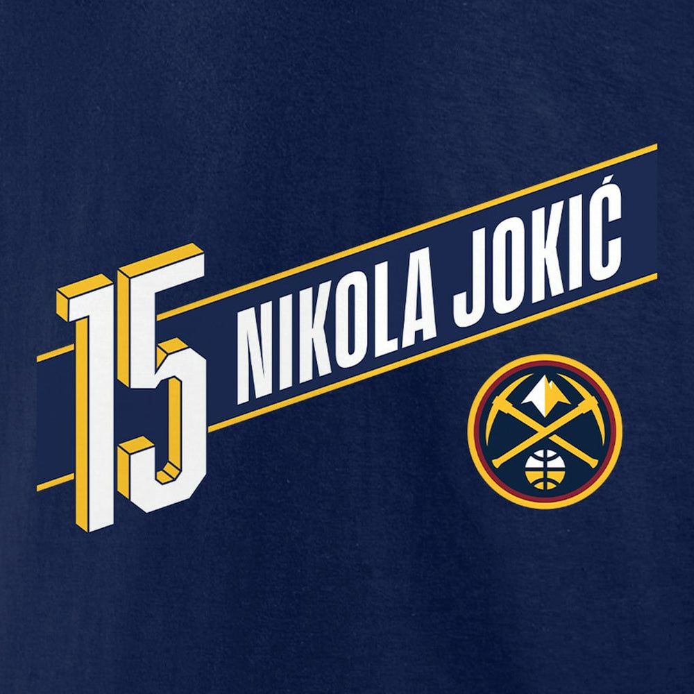 Navy Nikola Jokic Denver Nuggets Full-Court Press Name & Number T-Shirt sale | NBA