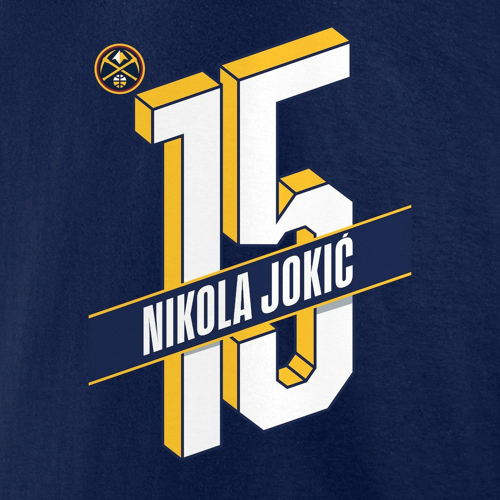 Navy Nikola Jokic Denver Nuggets Full-Court Press Name & Number T-Shirt sale | NBA