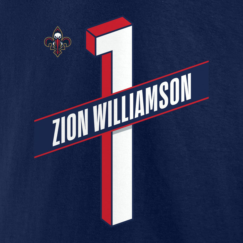 Navy Zion Williamson New Orleans Pelicans Full-Court Press Name & Number T-Shirt | NBA