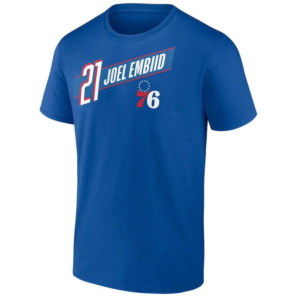 Royal Joel Embiid Philadelphia 76ers Full-Court Press Name & Number T-Shirt | NBA