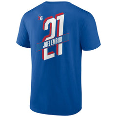Royal Joel Embiid Philadelphia 76ers Full-Court Press Name & Number T-Shirt | NBA