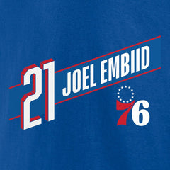 Royal Joel Embiid Philadelphia 76ers Full-Court Press Name & Number T-Shirt | NBA