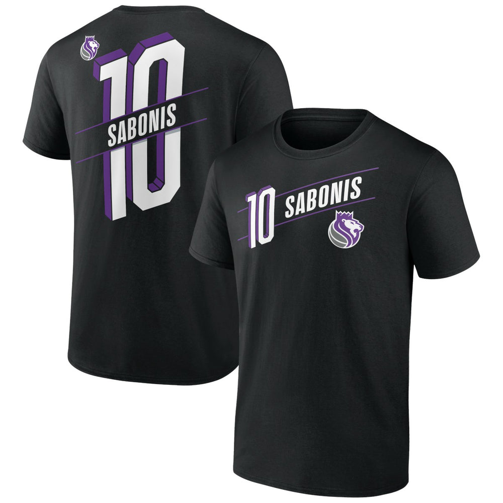 Black Domantas Sabonis Sacramento Kings Full-Court Press Name & Number T-Shirt | NBA