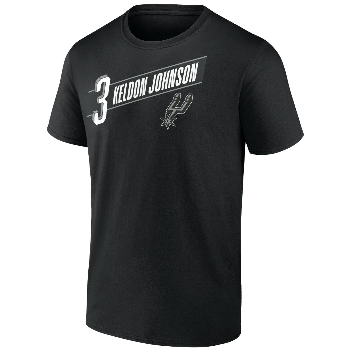 Black Keldon Johnson San Antonio Spurs Full-Court Press Name & Number T-Shirt | NBA