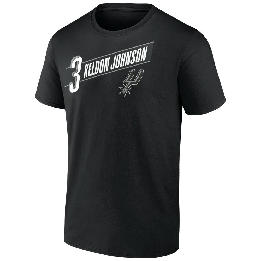 Black Keldon Johnson San Antonio Spurs Full-Court Press Name & Number T-Shirt | NBA