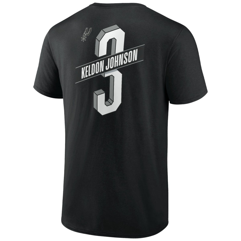 Black Keldon Johnson San Antonio Spurs Full-Court Press Name & Number T-Shirt | NBA